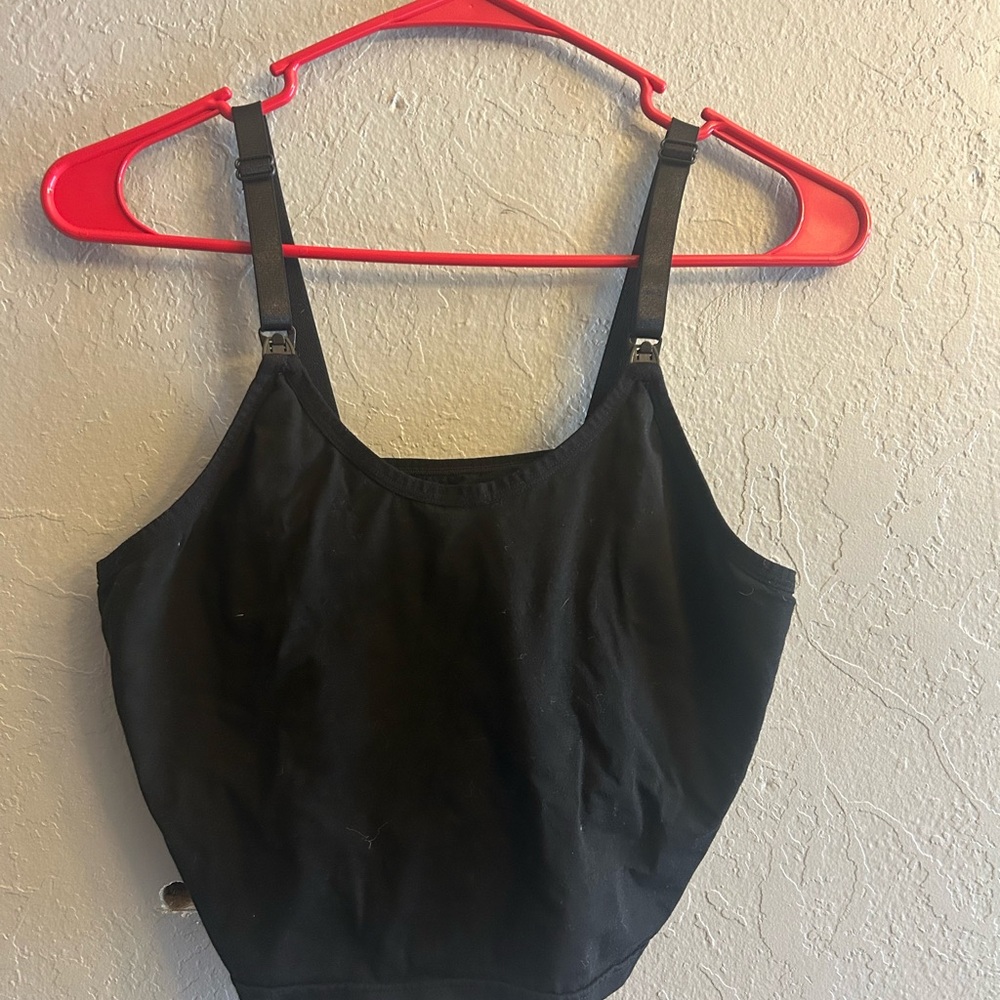 Black Nursing Women’s Tank Top with Adjustable Straps